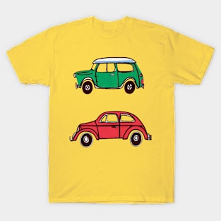 Morris Mini and Volkswagen Beetle by Pollux T-Shirt